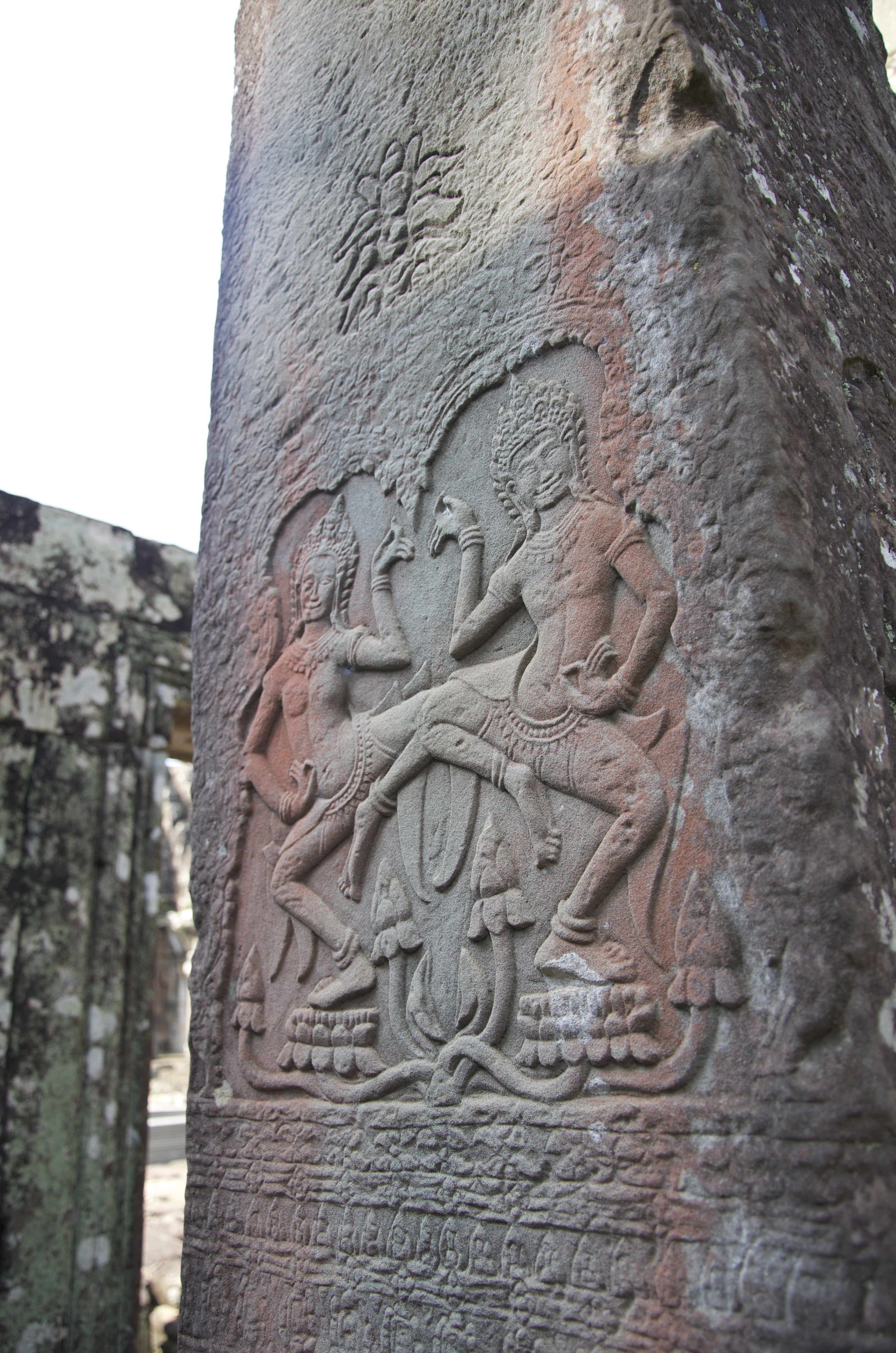 Craving on Stone Pillar at Ang Kor Thom