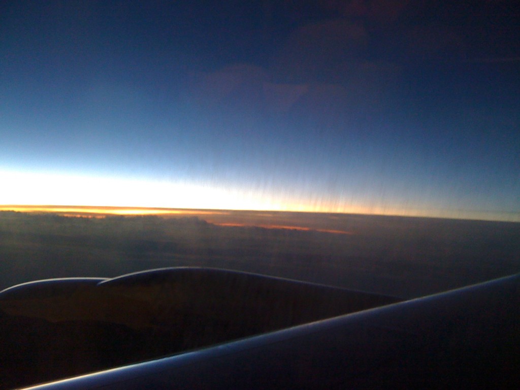 Sunrise on a plane