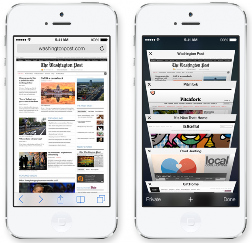New Mobile Safari on iOS 7